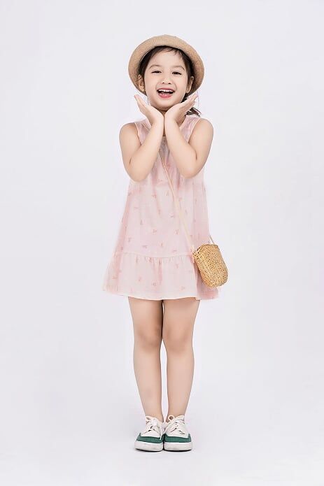 Đầm thun sát nách bé gái Rabity 9267