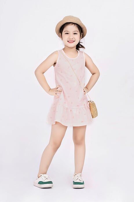 Đầm thun sát nách bé gái Rabity 9267