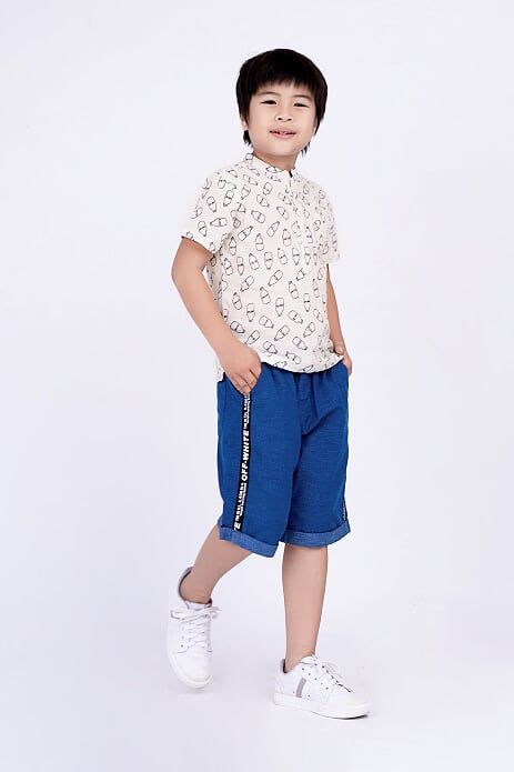 Áo sơ mi ngắn tay bé trai Rabity 9268