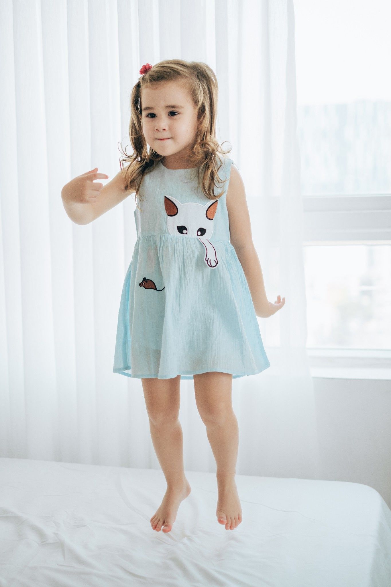 Đầm thô sát nách bé gái Rabity 9011