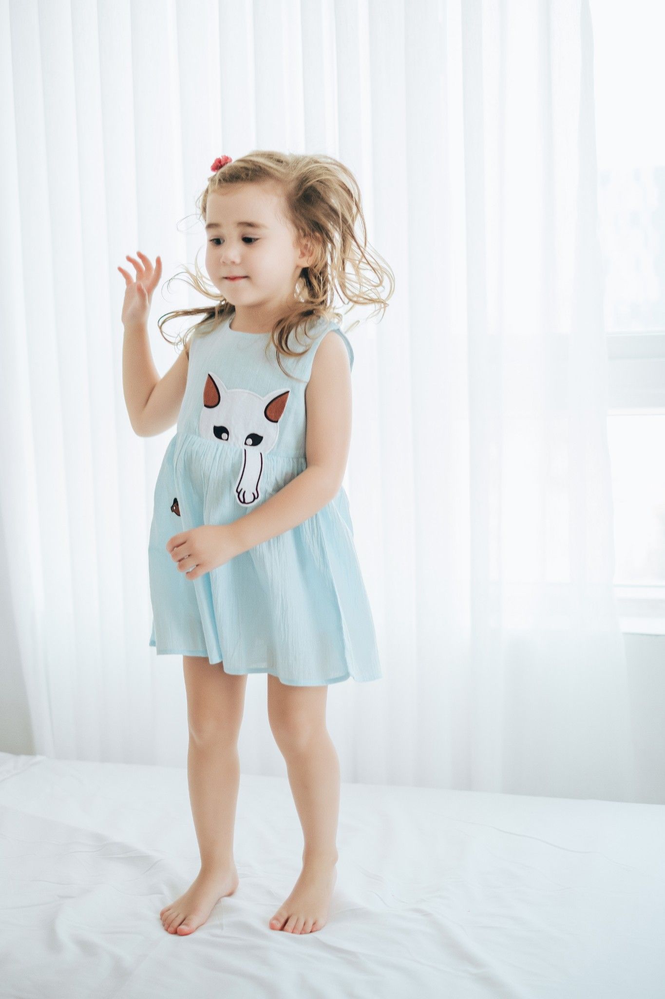 Đầm thô sát nách bé gái Rabity 9011
