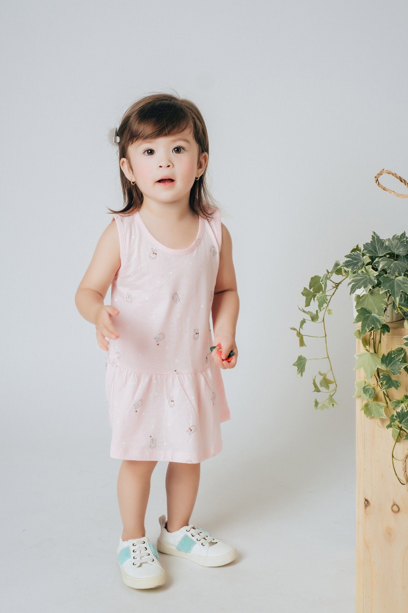 Đầm thun sát nách bé gái Rabity 8580
