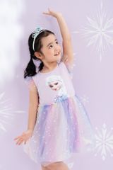 Đầm váy công chúa voan Elsa ngắn tay bé gái Rabity 5711