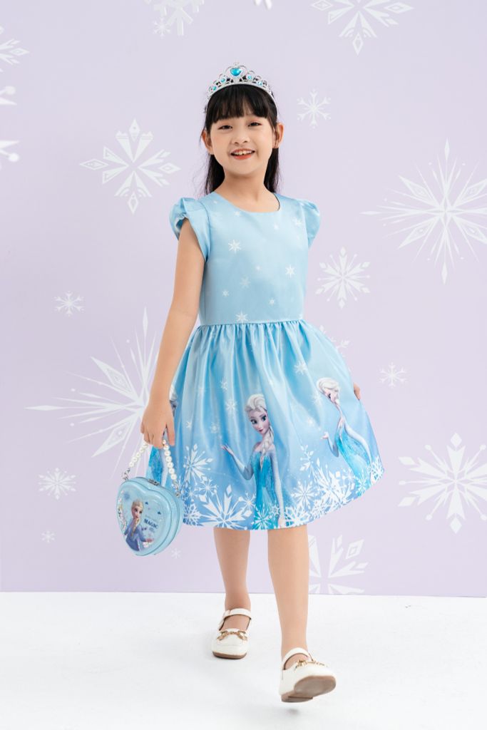 Đầm váy công chúa ngắn tay bé gái Elsa Rabity 5714