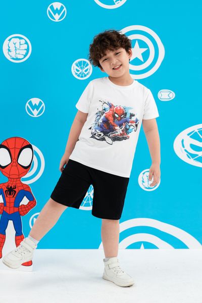 Bộ thun ngắn tay Spider-man bé trai Rabity 5700