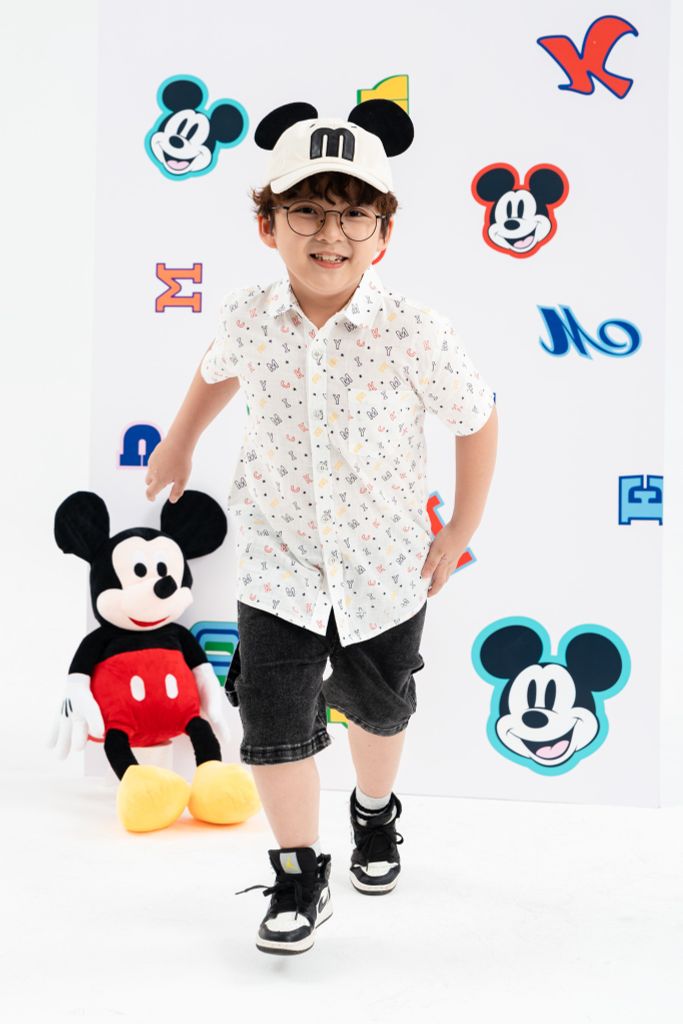 Áo sơ mi ngắn tay Mickey bé trai Rabity 5723