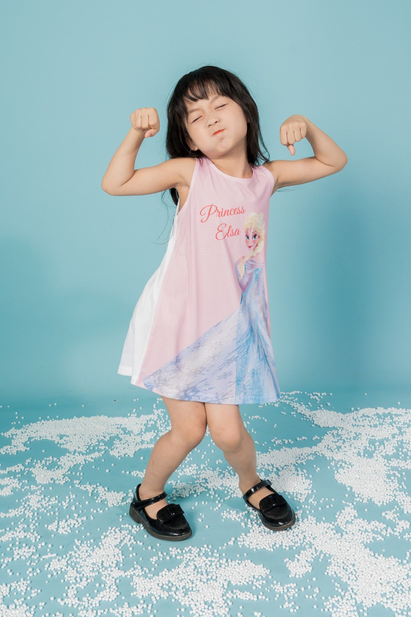 Đầm Elsa thun sát nách bé gái Rabity 5049