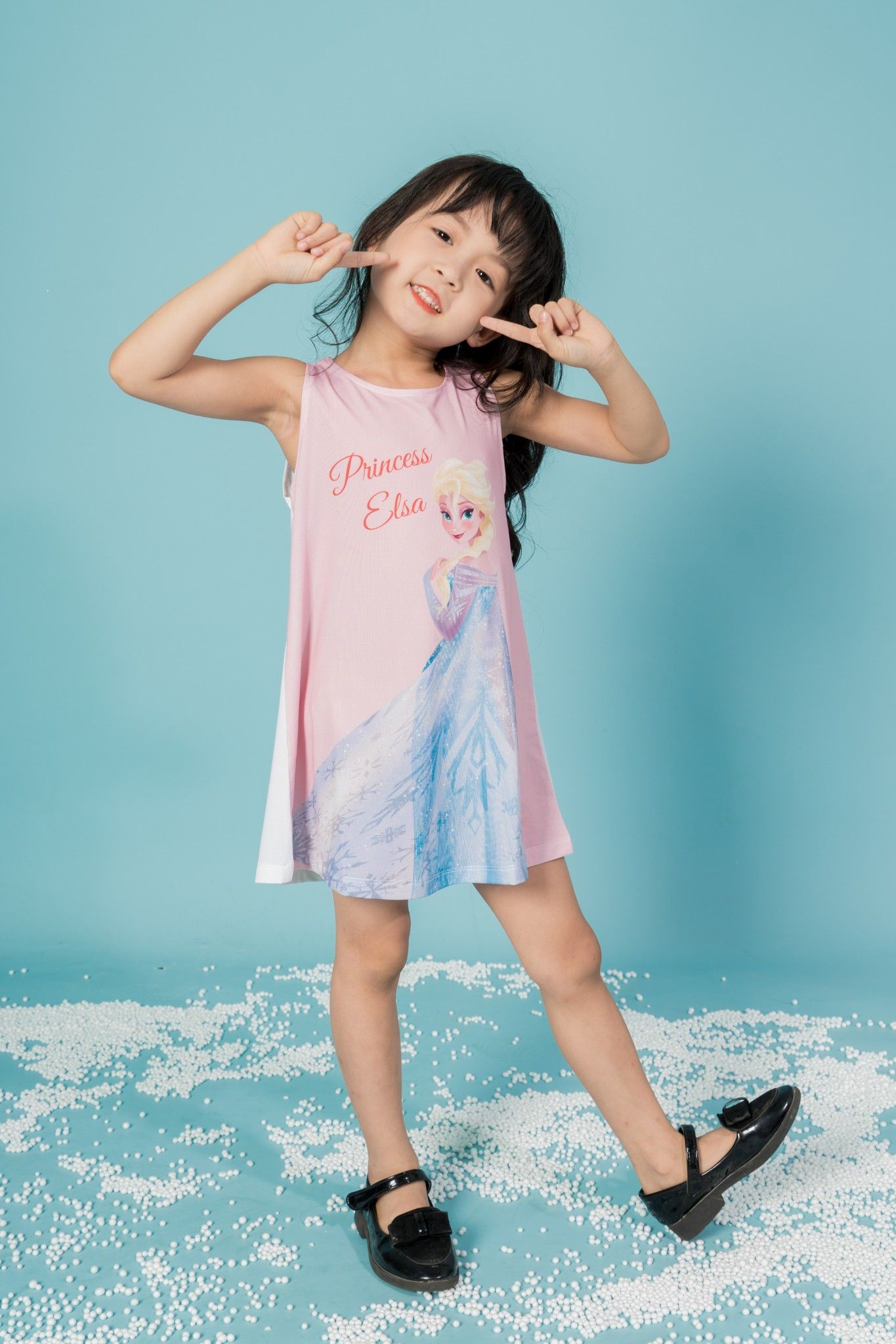 Đầm Elsa thun sát nách bé gái Rabity 5049