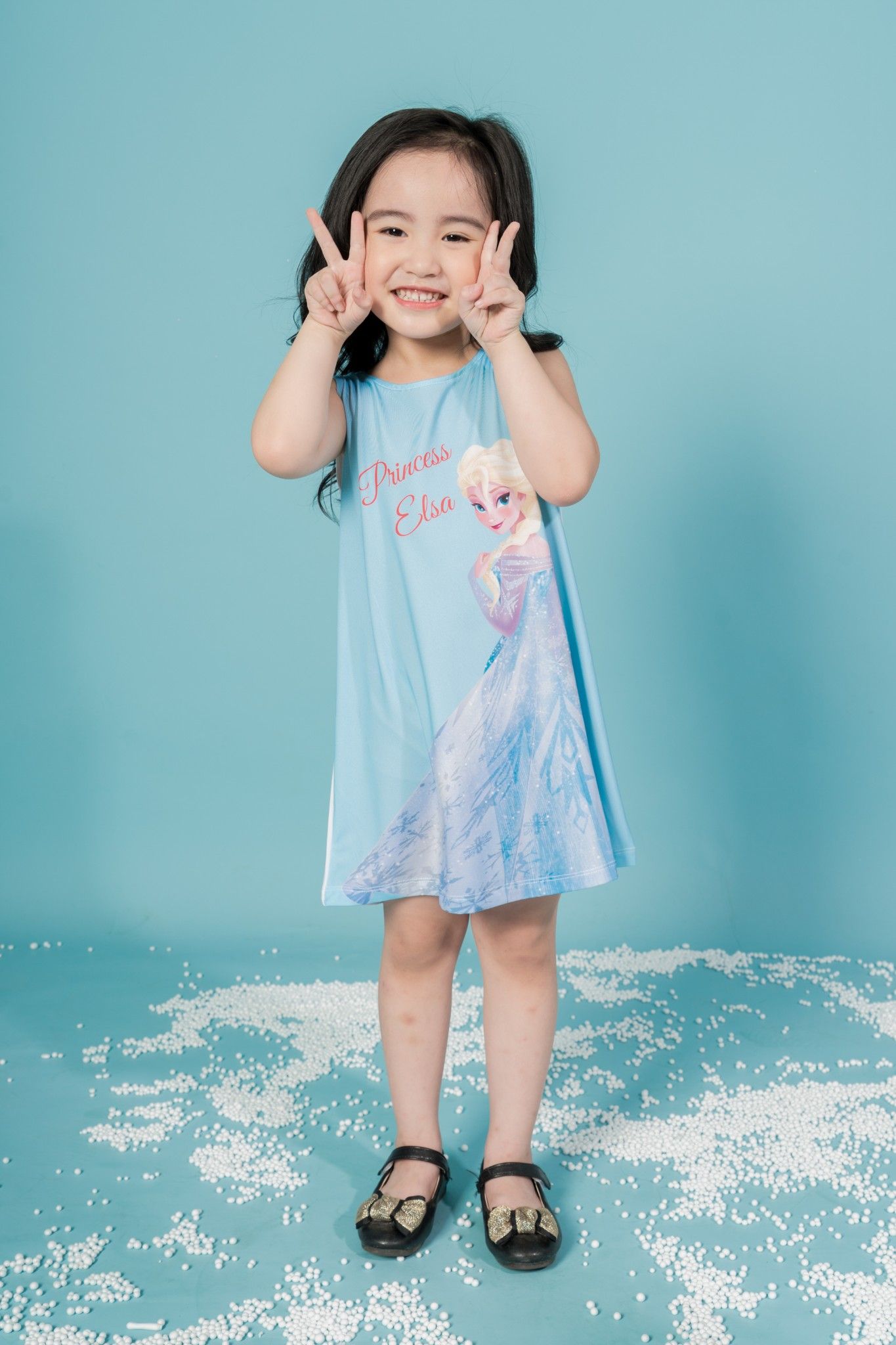Đầm Elsa thun sát nách bé gái Rabity 5049