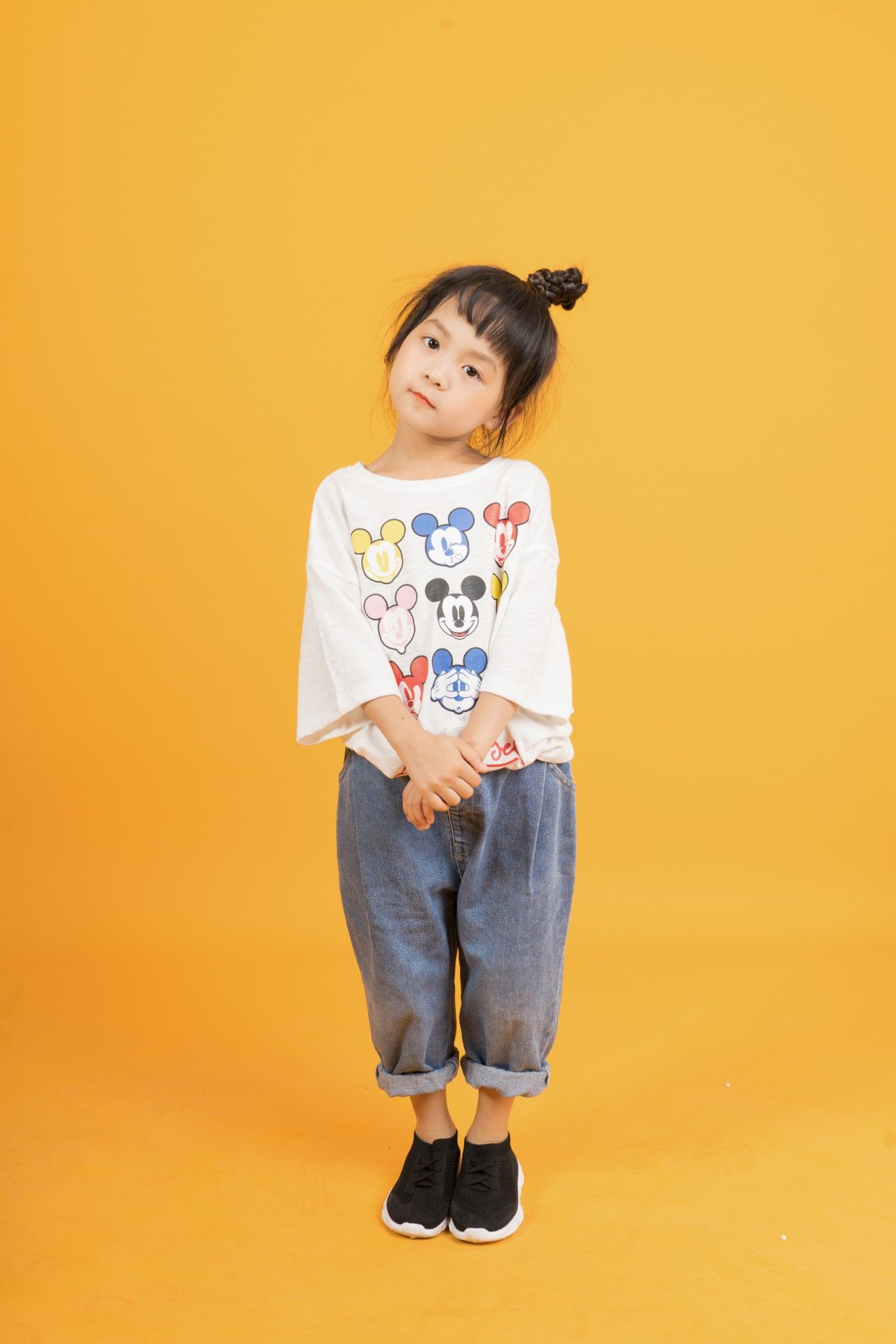 Áo thun cổ tròn ngắn tay bé gái Rabity 5141