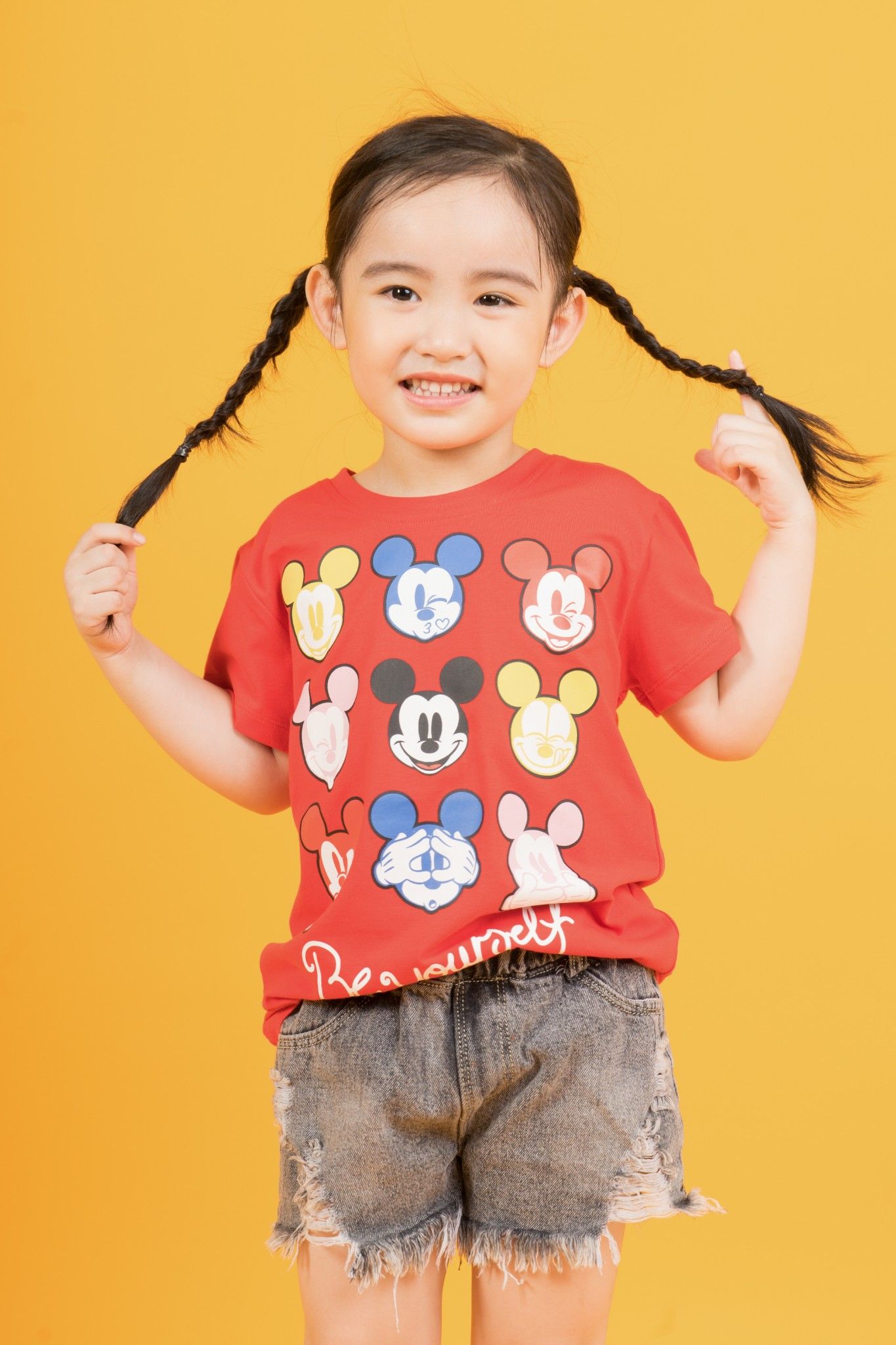 Áo thun cổ tròn ngắn tay bé gái Rabity 5141