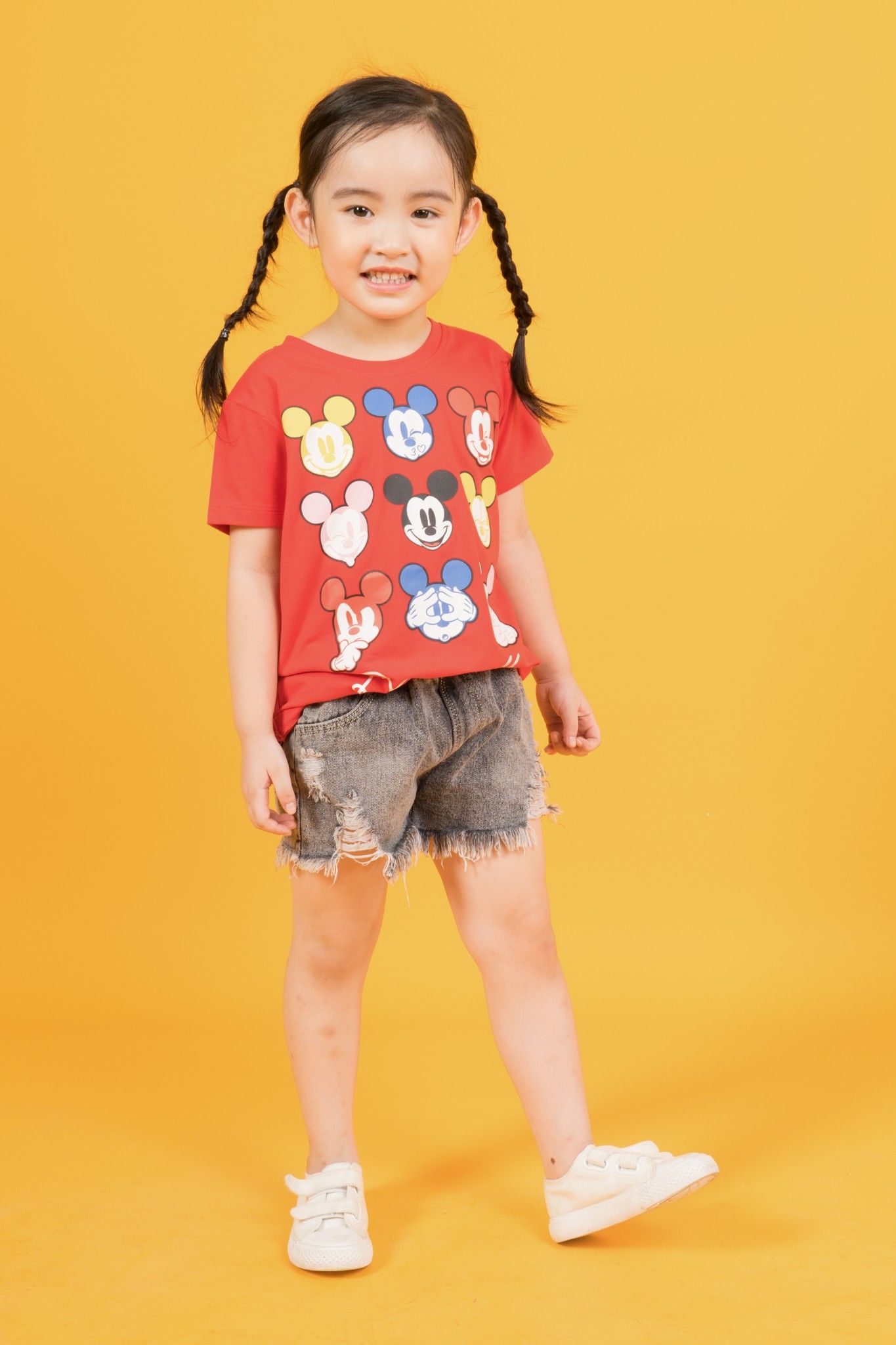 Áo thun cổ tròn ngắn tay bé gái Rabity 5141