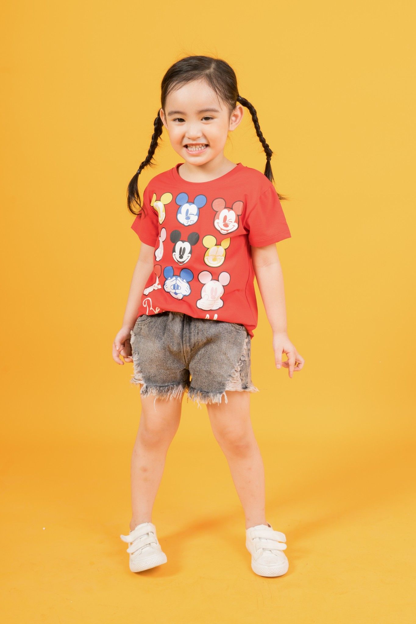 Áo thun cổ tròn ngắn tay bé gái Rabity 5141