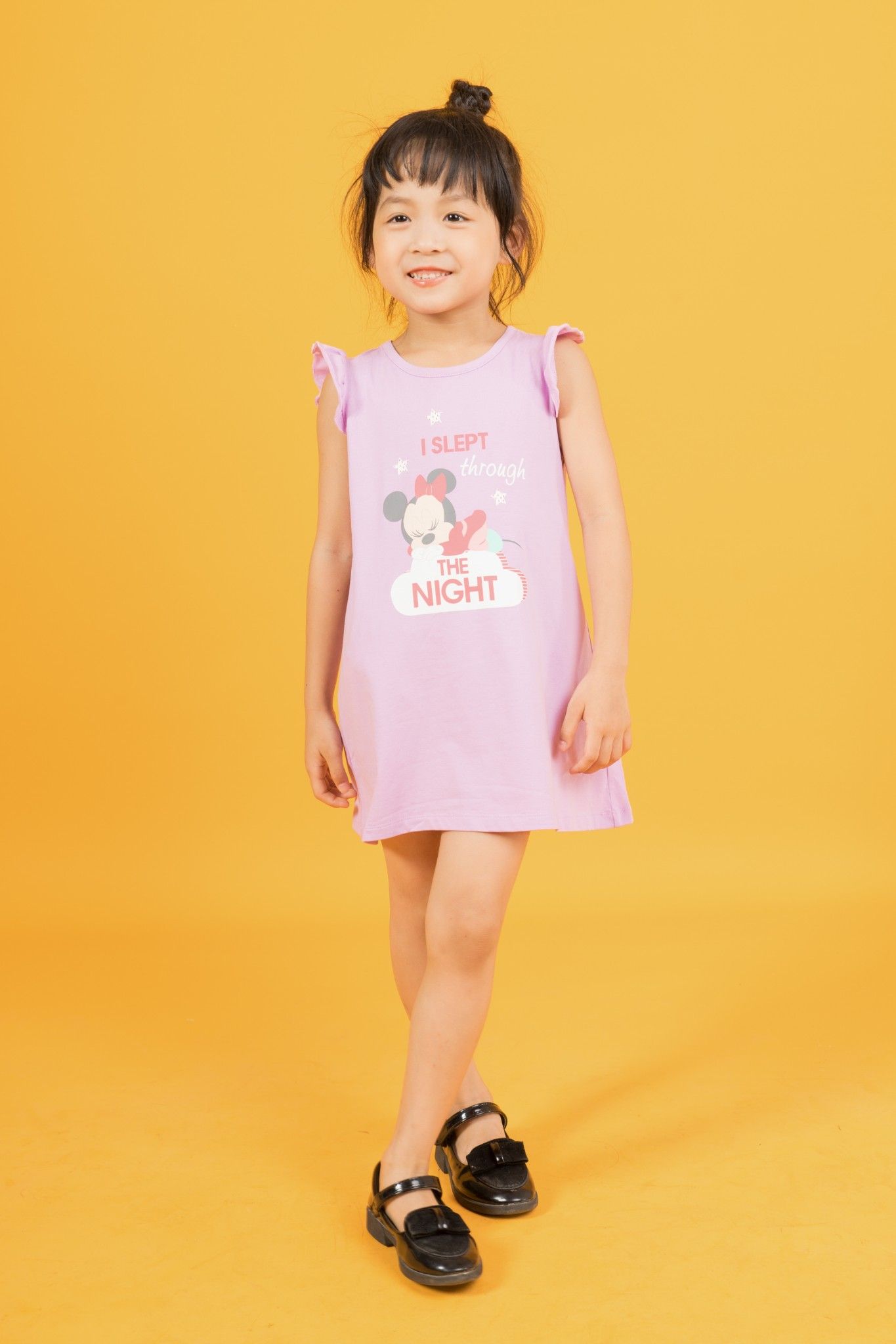 Đầm ngắn tay Minnie bé gái Rabity 5144