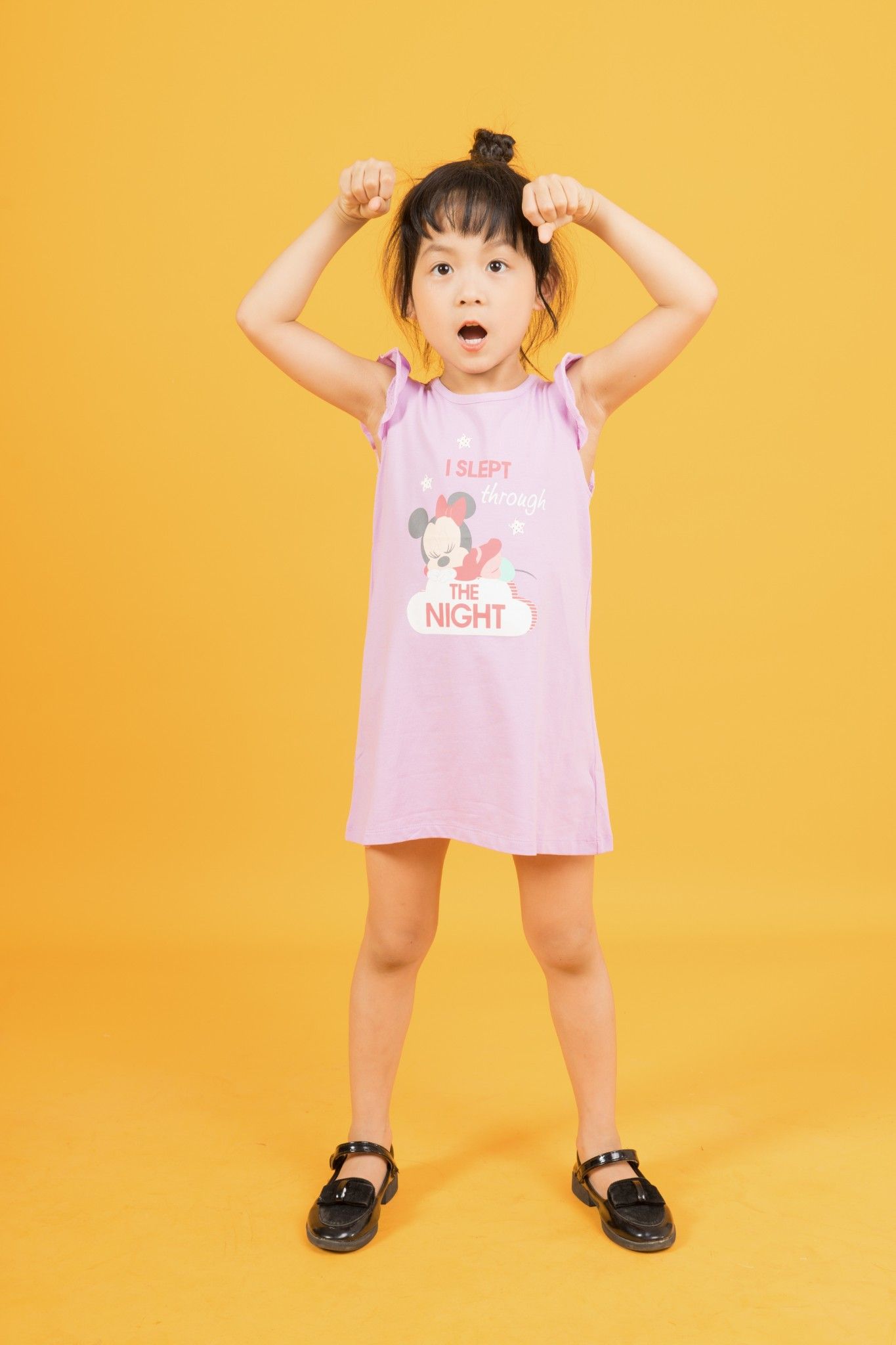 Đầm ngắn tay Minnie bé gái Rabity 5144