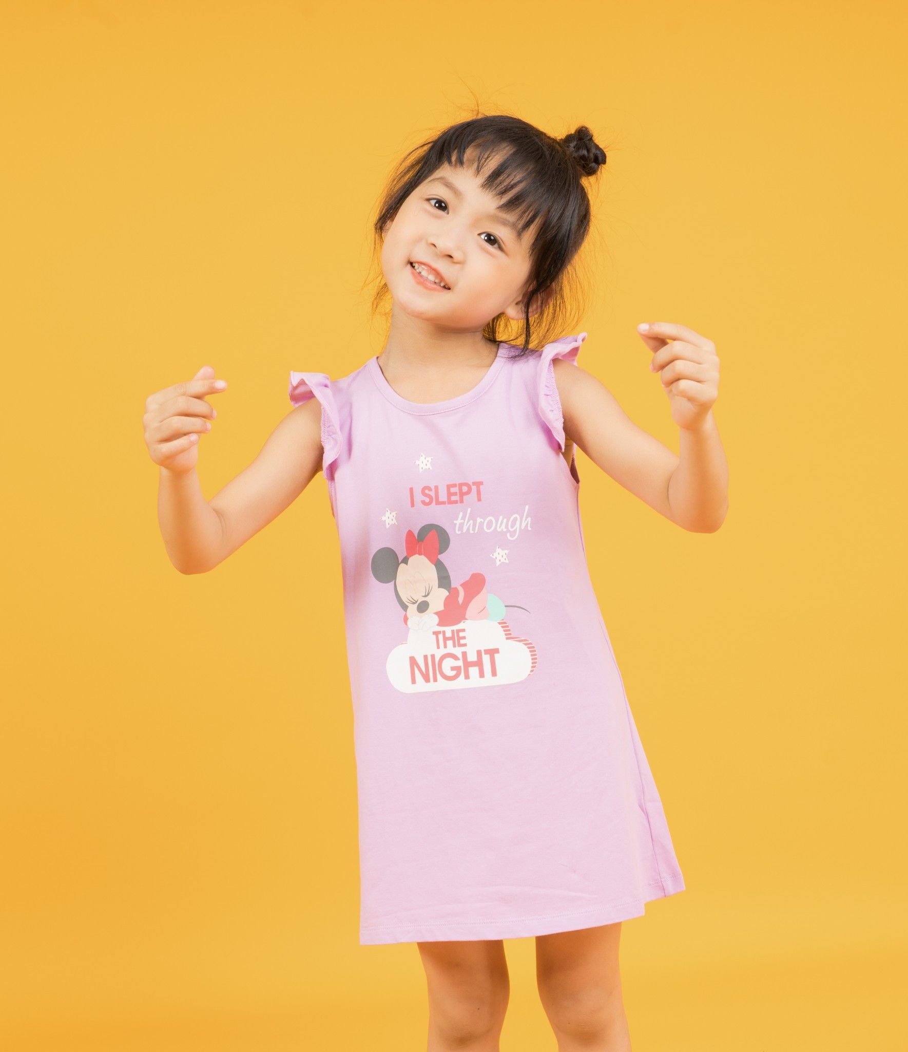 Đầm ngắn tay Minnie bé gái Rabity 5144