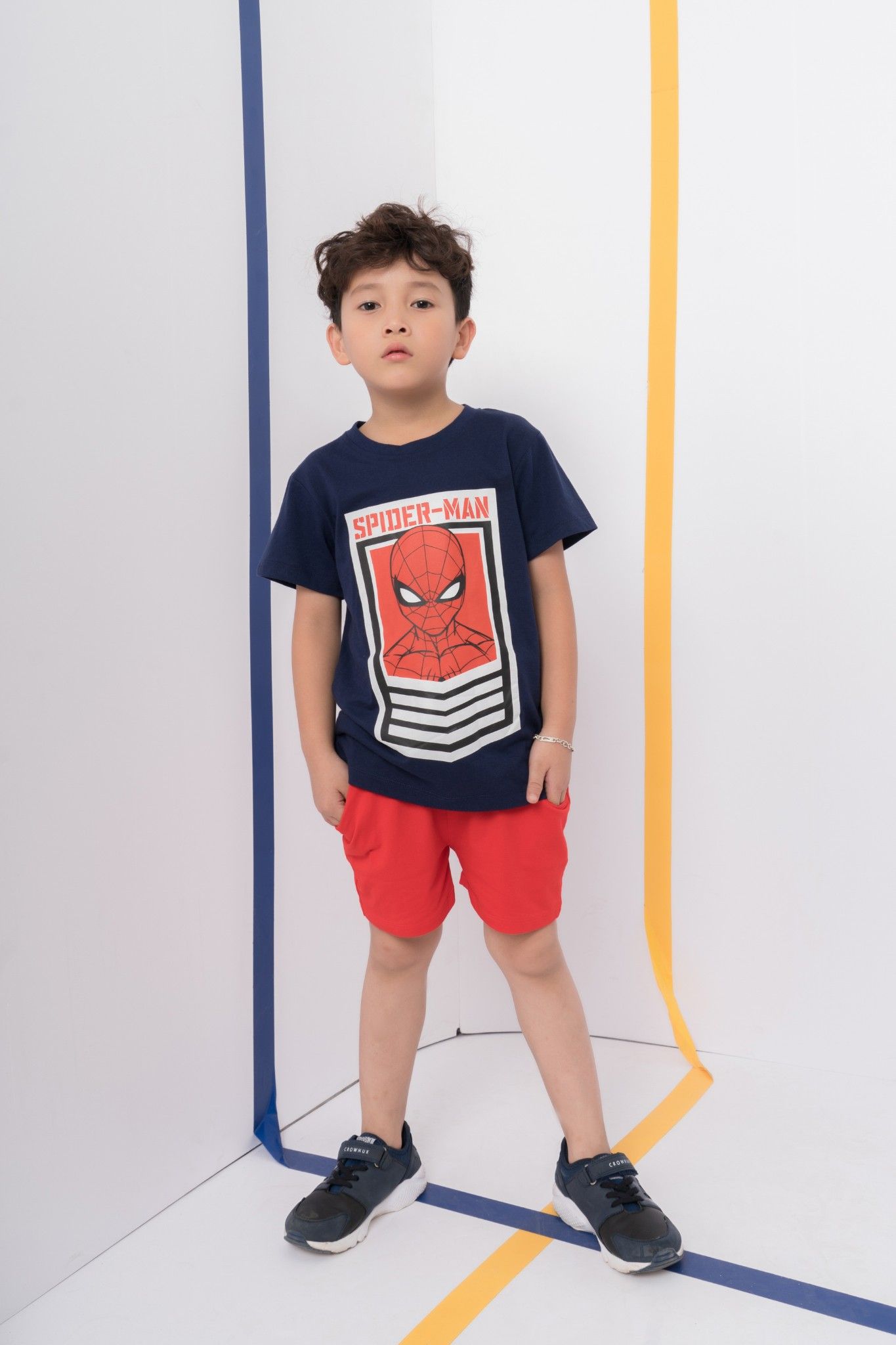Bộ thun cổ tròn ngắn tay bé trai Rabity 5098