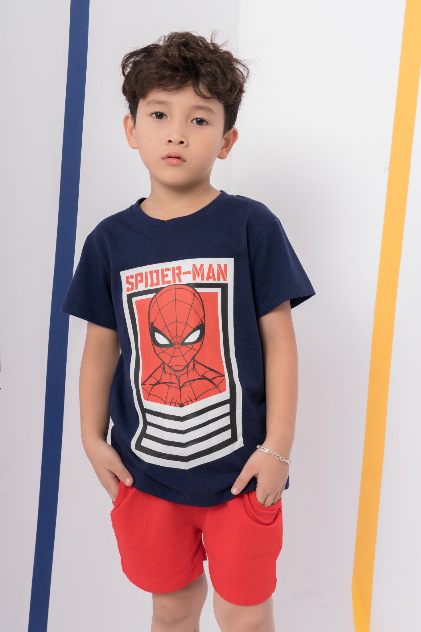 Bộ thun cổ tròn ngắn tay bé trai Rabity 5098