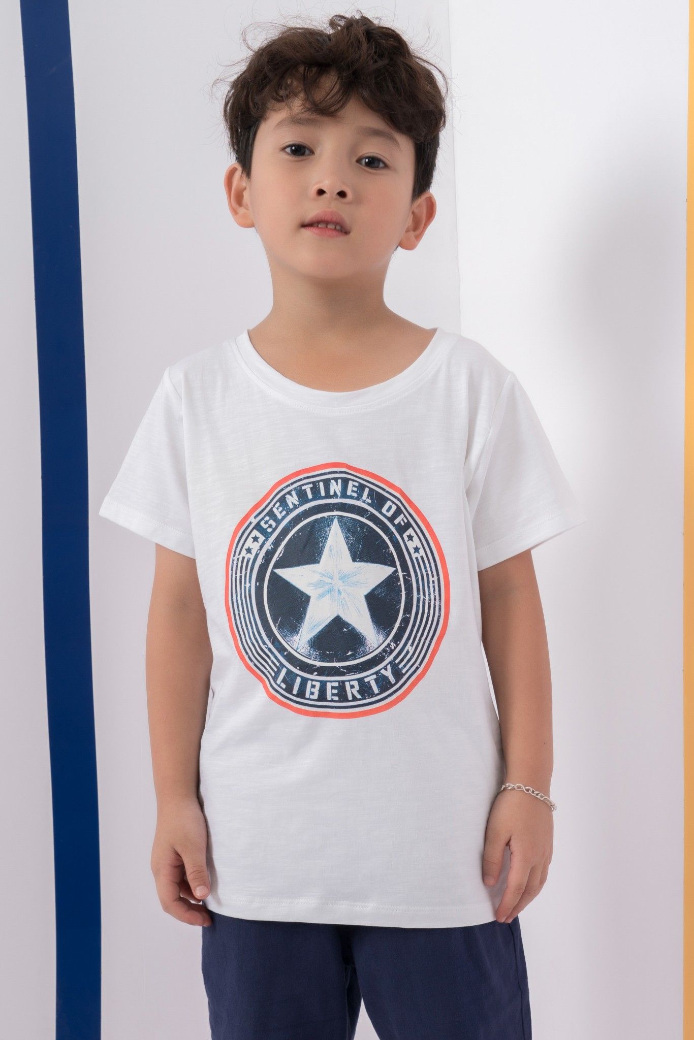 Áo thun cổ tròn ngắn tay bé trai Rabity 5106