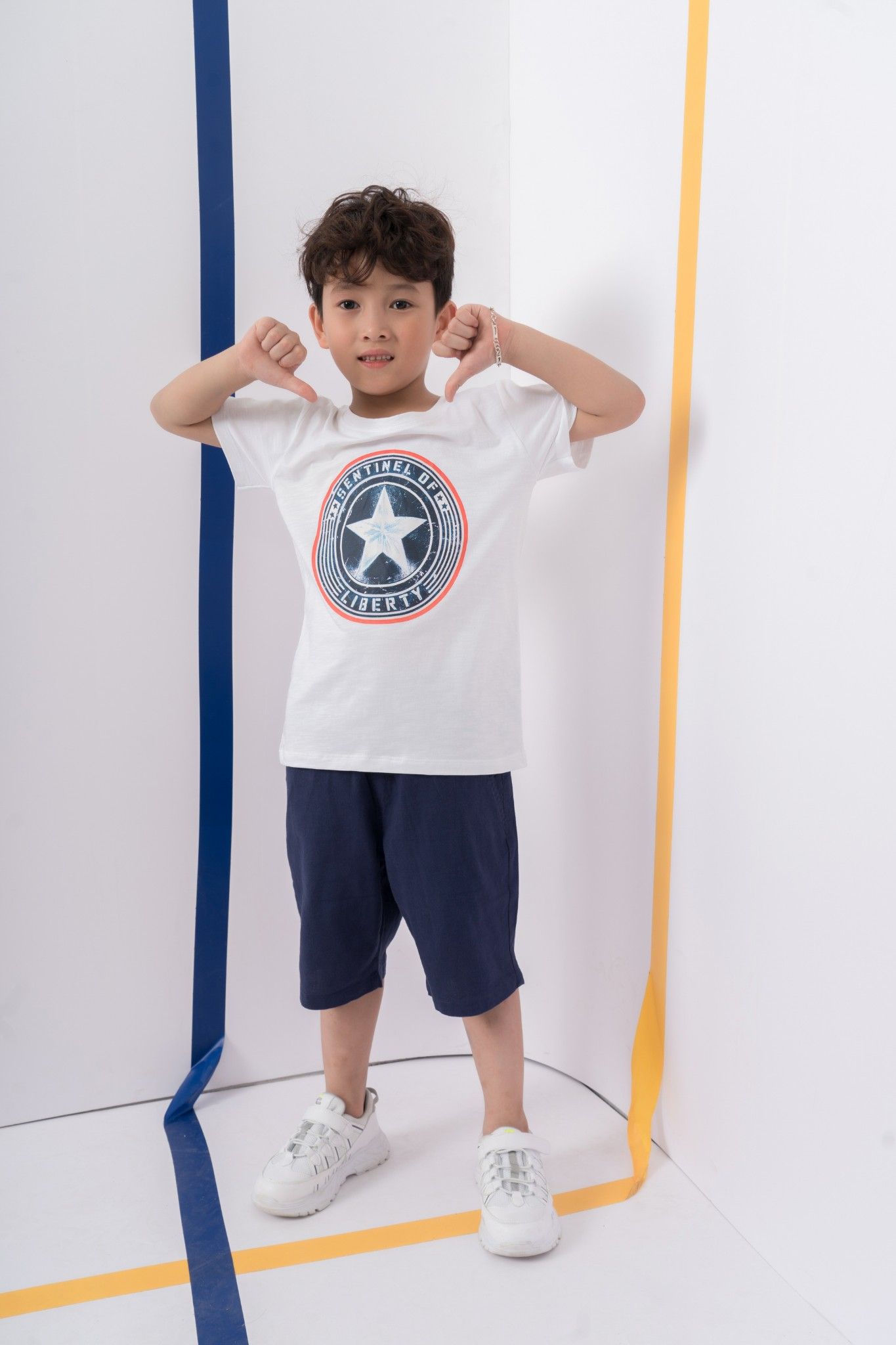 Áo thun cổ tròn ngắn tay bé trai Rabity 5106