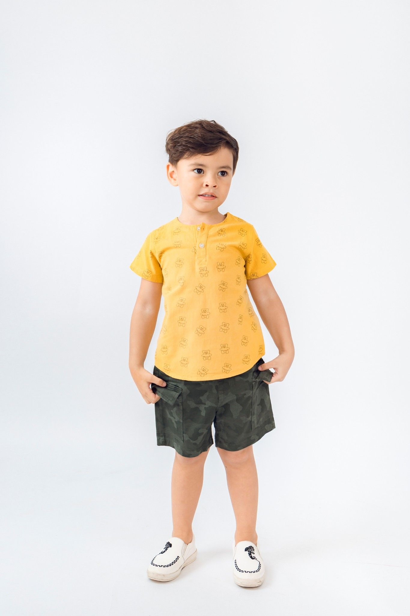 Quần short kaki bé trai Rabity 9138