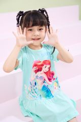 Đầm váy thun Nàng Tiên Cá Ariel ngắn tay bé gái Rabity 550.006