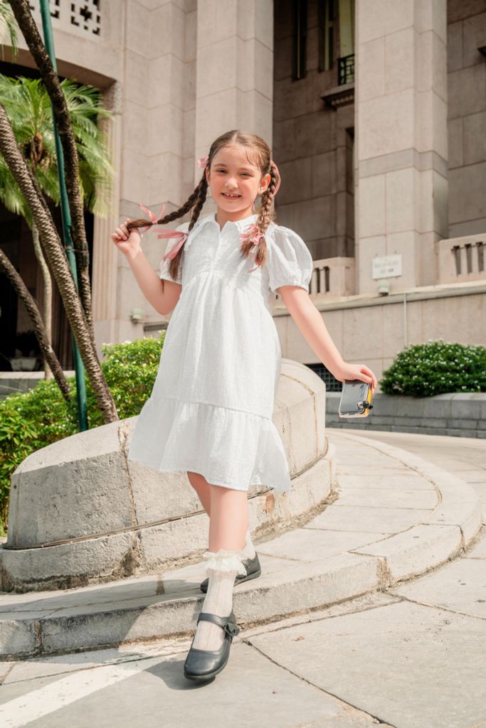 Đầm váy thô cổ sen ngắn tay bé gái Rabity x ELLE Kids - designed in Paris 83039