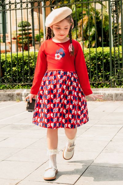 Đầm váy thô dài tay bé gái Rabity x ELLE Kids - designed in Paris 83042