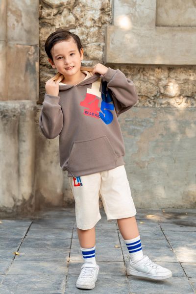 Áo hoodie nỉ mũ dài tay bé trai Rabity x ELLE Kids - designed in Paris 83011