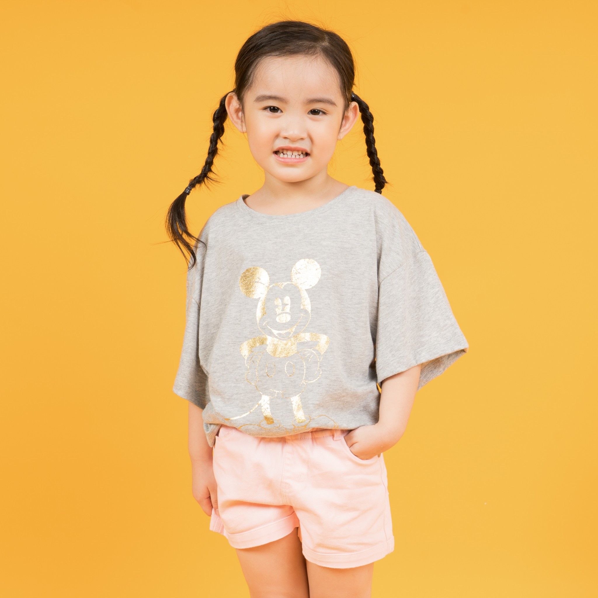 Áo thun cổ tròn ngắn tay bé gái Rabity 5127.5216