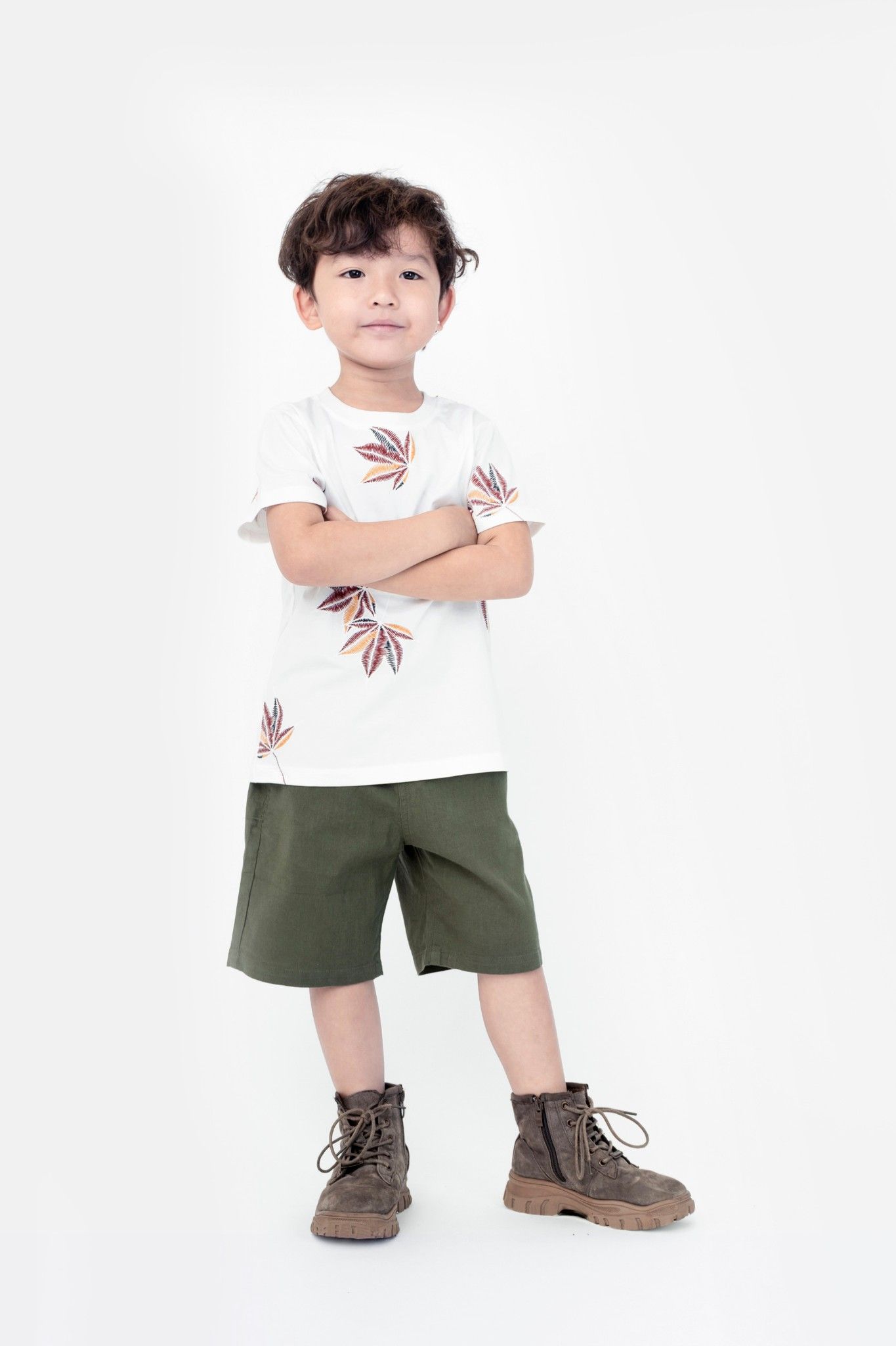 Áo thun cổ tròn ngắn tay bé trai Rabity 8588