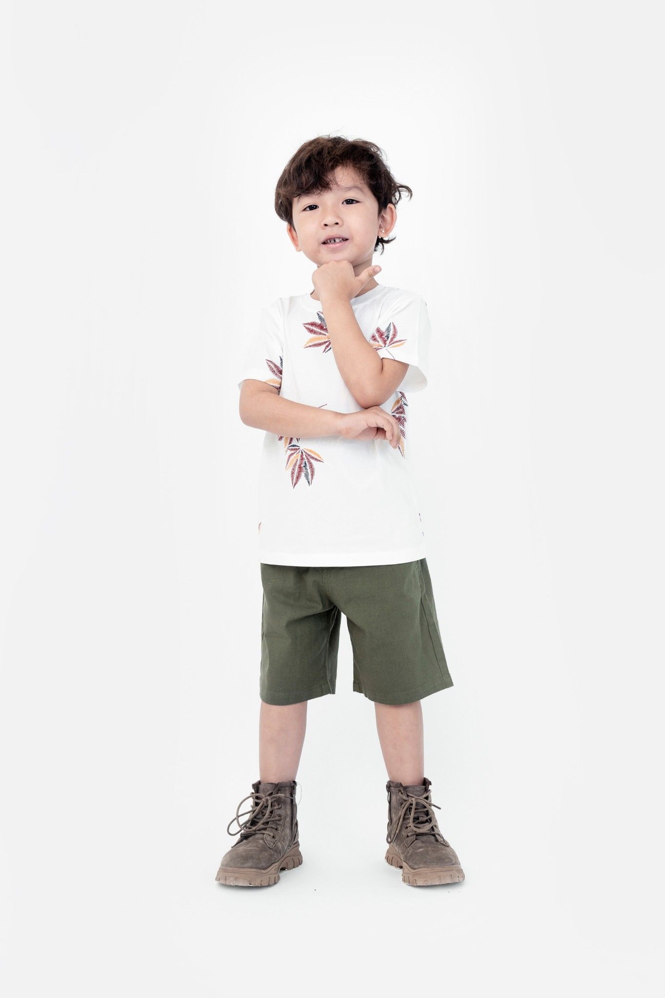 Áo thun cổ tròn ngắn tay bé trai Rabity 8588