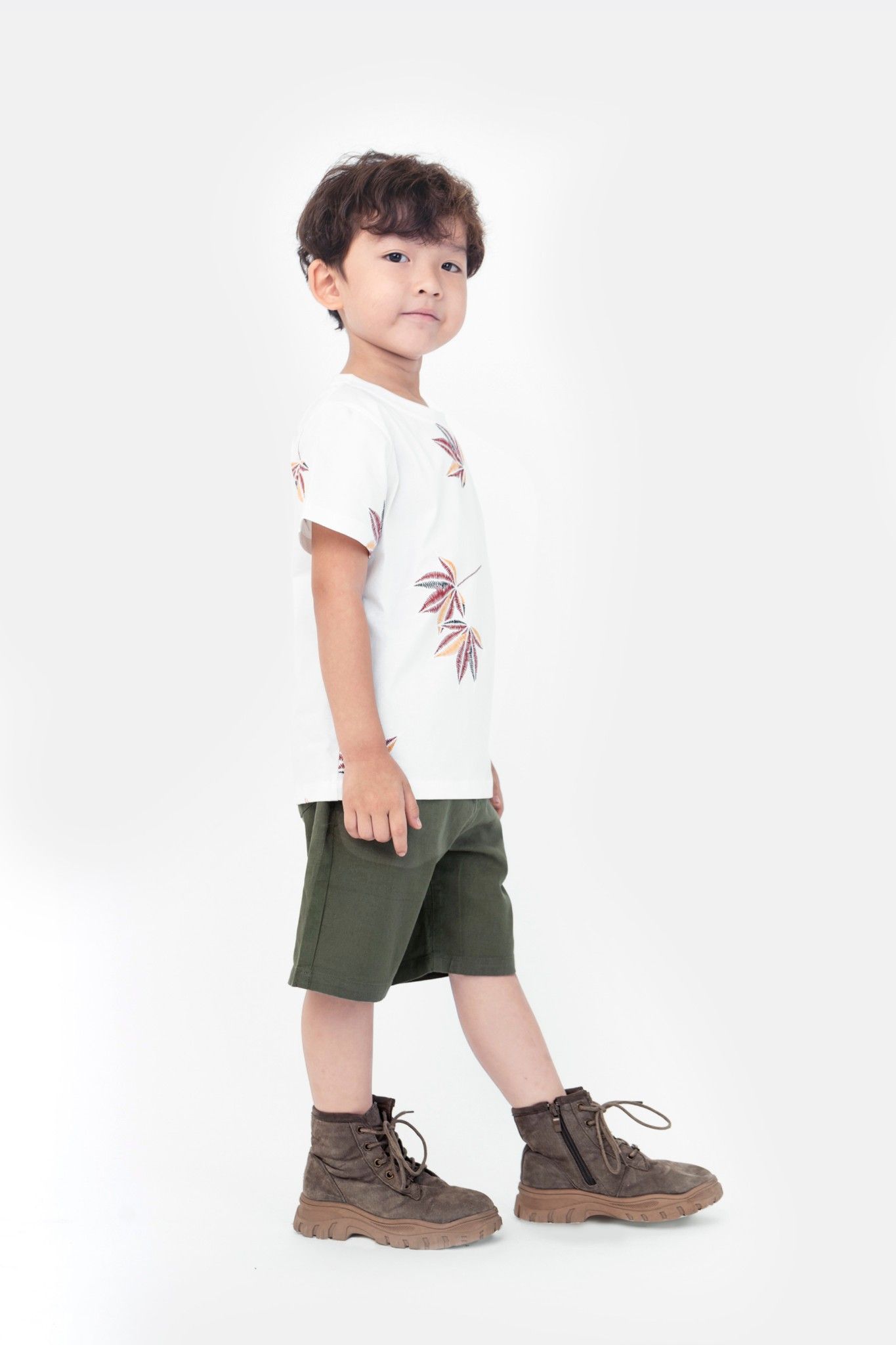 Áo thun cổ tròn ngắn tay bé trai Rabity 8588