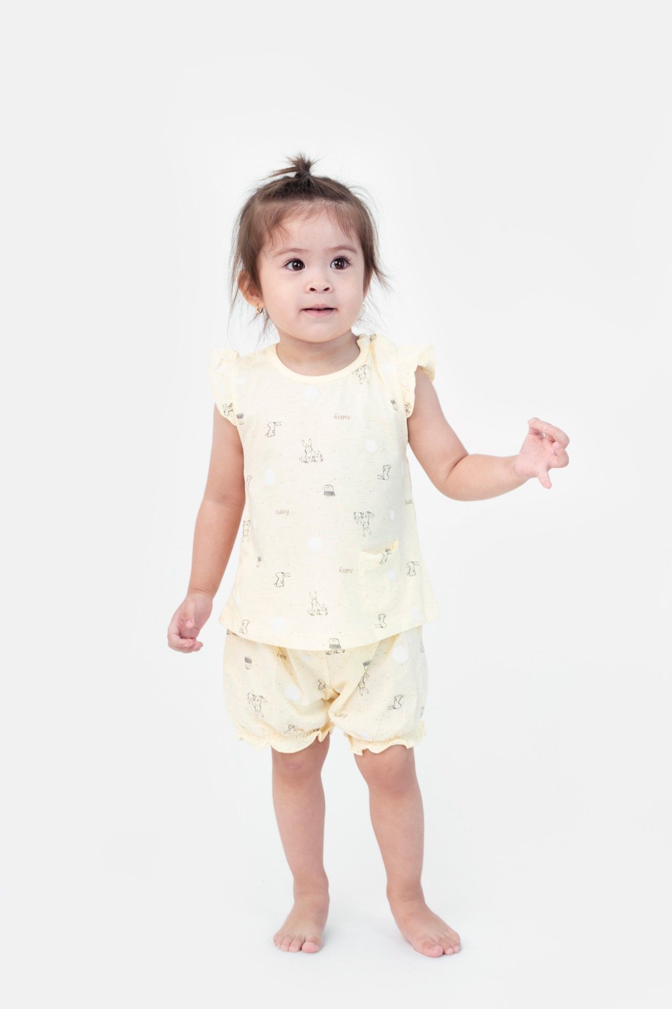 Bộ sơ sinh ngắn tay bé gái Rabity 0050