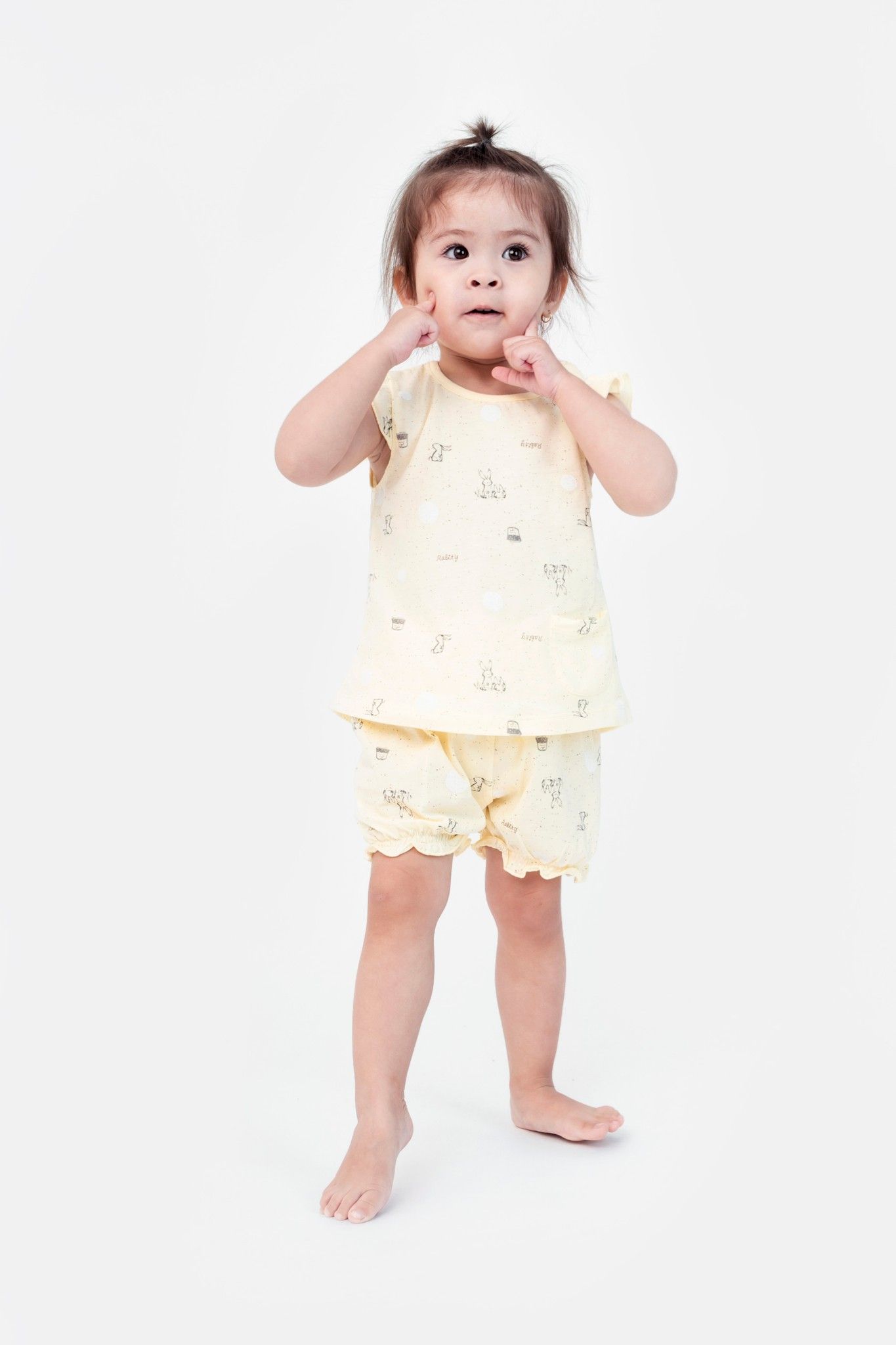Bộ sơ sinh ngắn tay bé gái Rabity 0050