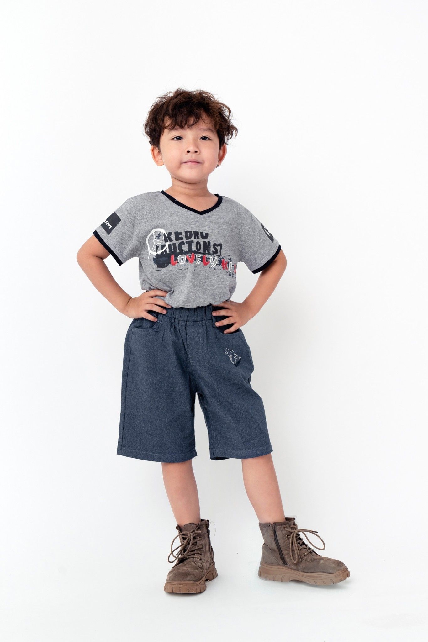 Quần short bò bé trai Rabity 9.023