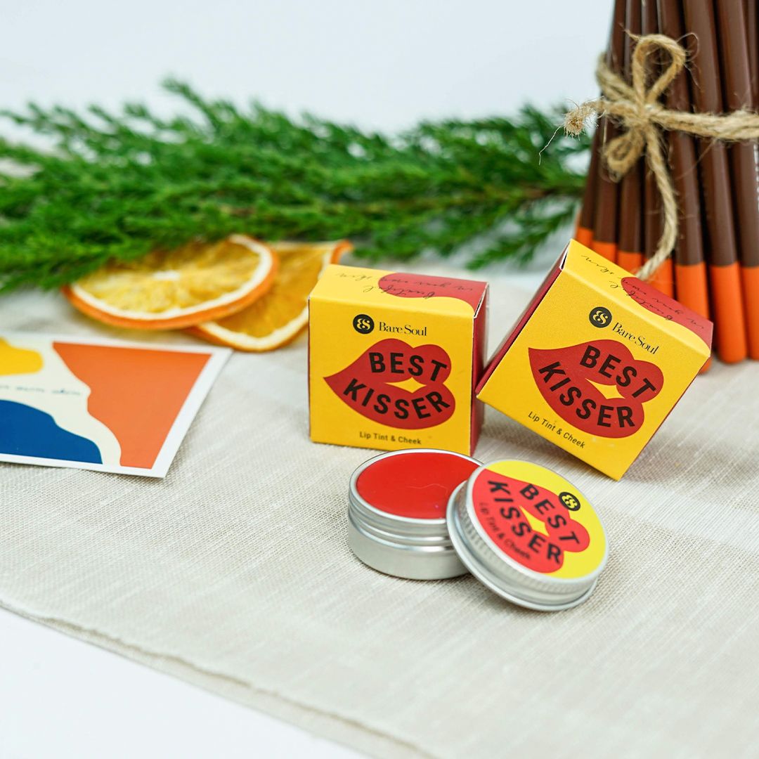 Son Dưỡng Có Màu Và Má Hồng BareSoul Best Kisser Lip Tint & Cheek Plus 10g Đỏ Hồng
