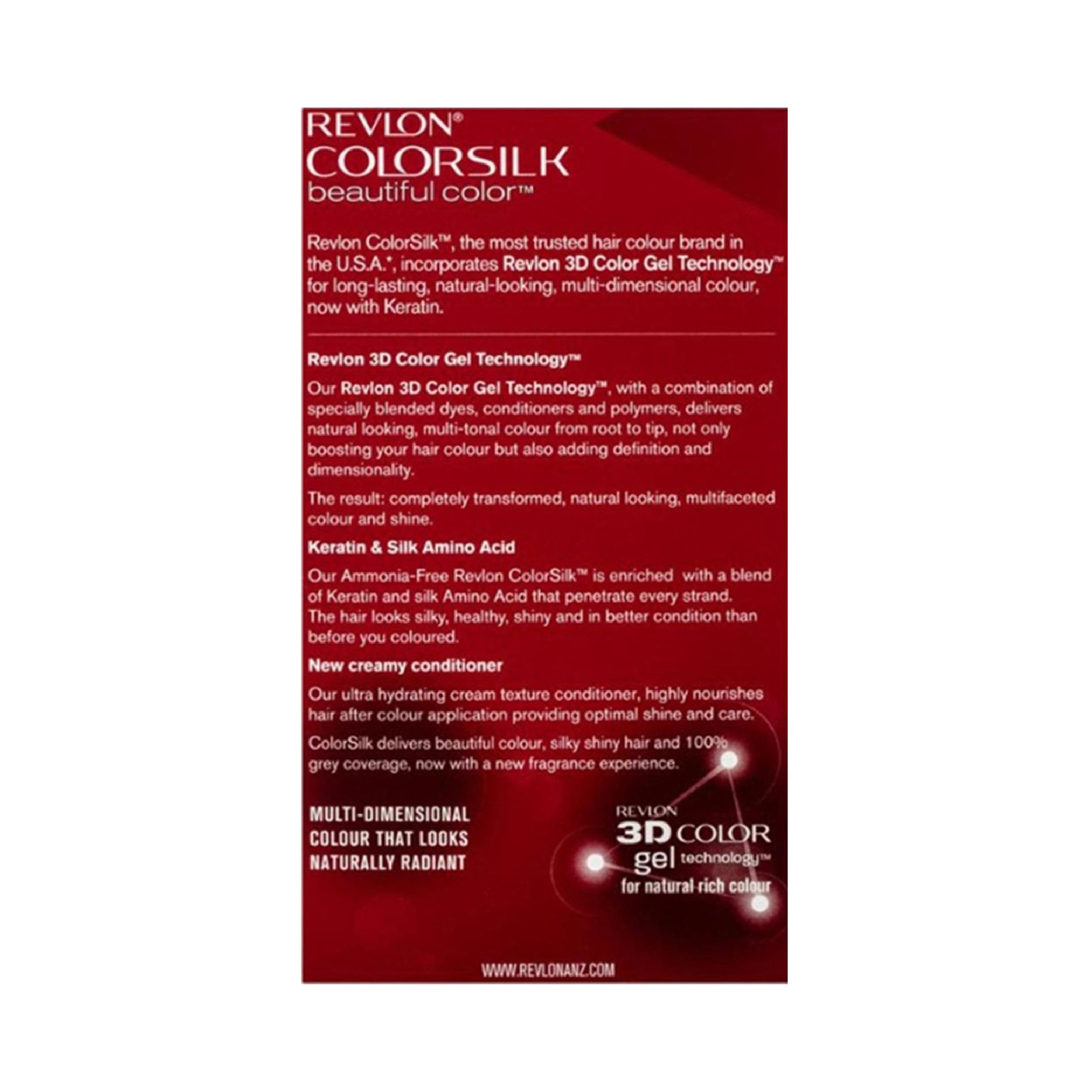 Sản Phẩm Nhuộm Tóc Revlon Colorsilk Keratin 3D.#48 Màu Đỏ Tím 130ml
