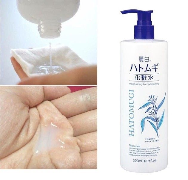 Nước hoa hồng dưỡng ẩm trắng da Hatomugi 500ml