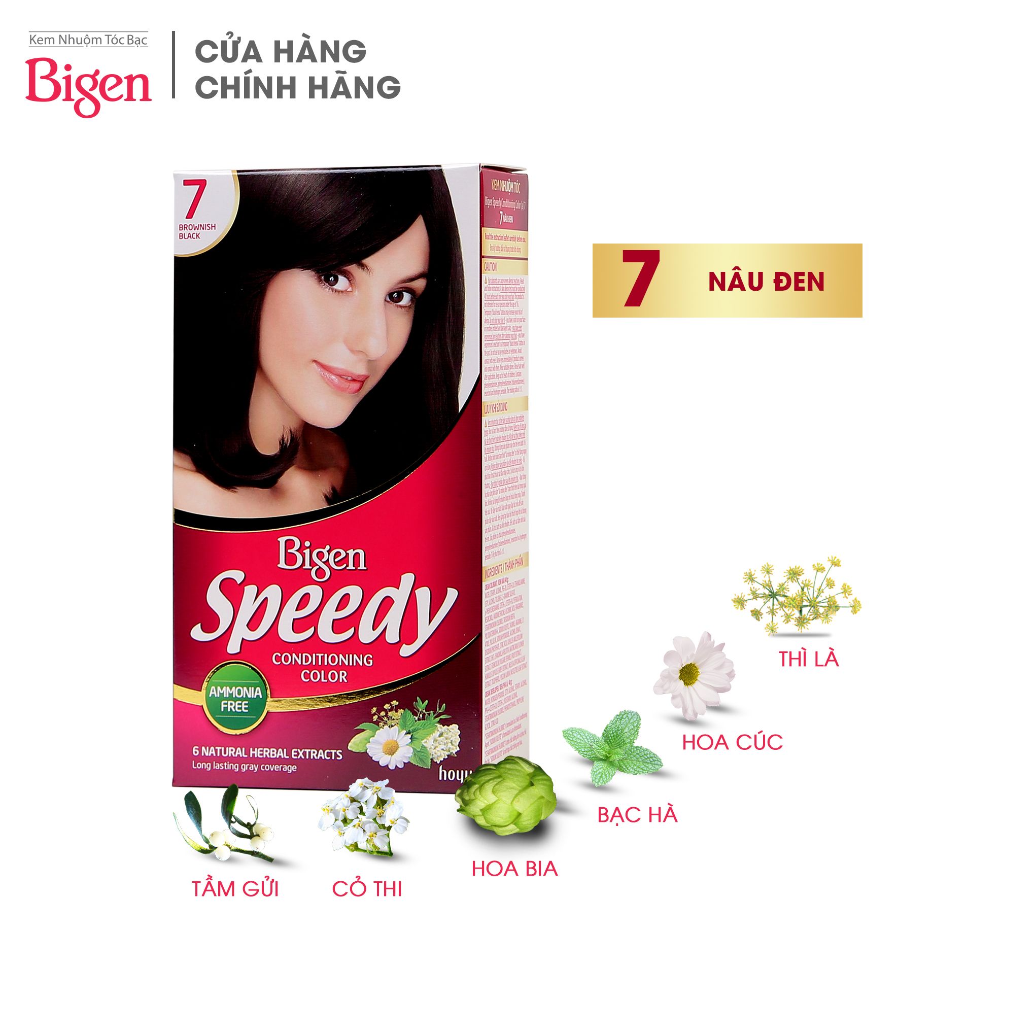Kem nhuộm tóc Bigen Speedy Conditioning Color 7 - Nâu Đen