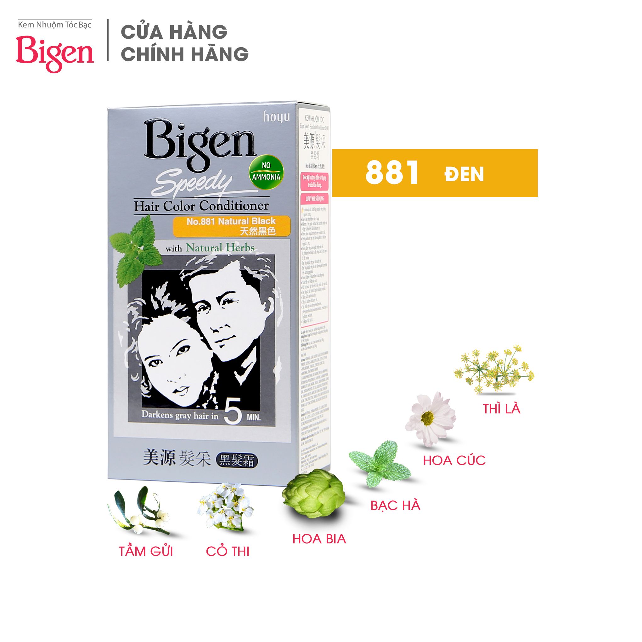 Kem nhuộm tóc Bigen Speedy 80g 881 - Đen