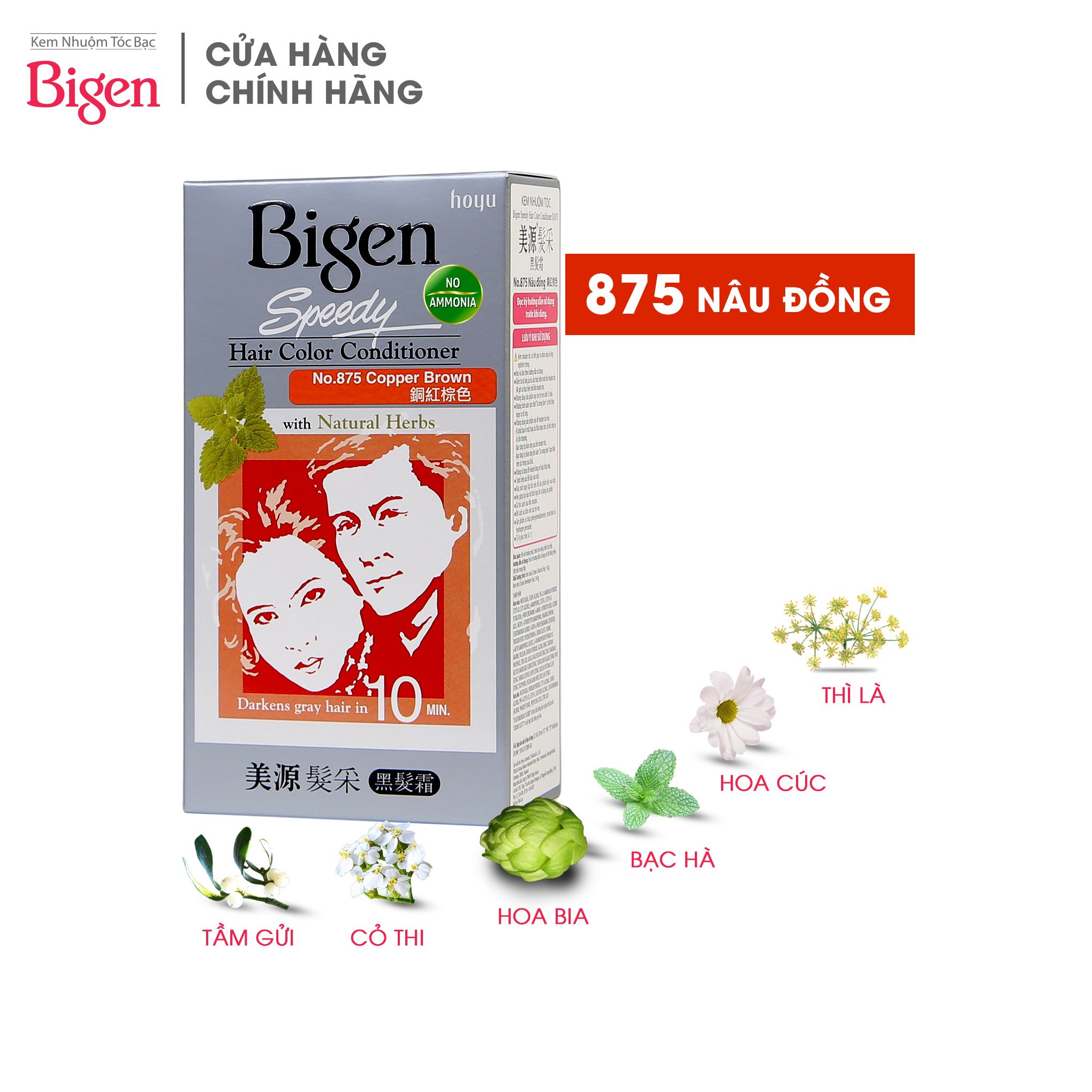 Kem nhuộm tóc Bigen Speedy 80g 875 - Nâu Đồng