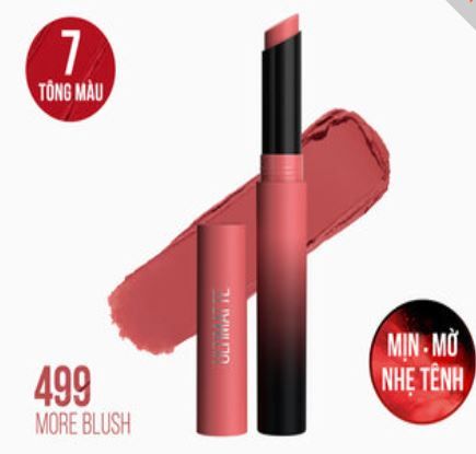 Son Thỏi Maybelline New York Color Sensational Ultimatte Matte Lipstick 1.7g .#499 More Blush