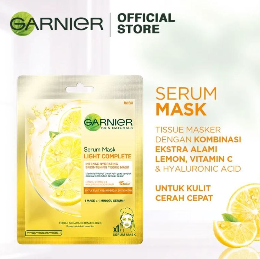 Mặt Nạ Garnier Tinh Chất Quả Yuzu Sáng Da, Mờ Thâm Garnier Light Complete Brightening Hydration Serum Mask 28ml