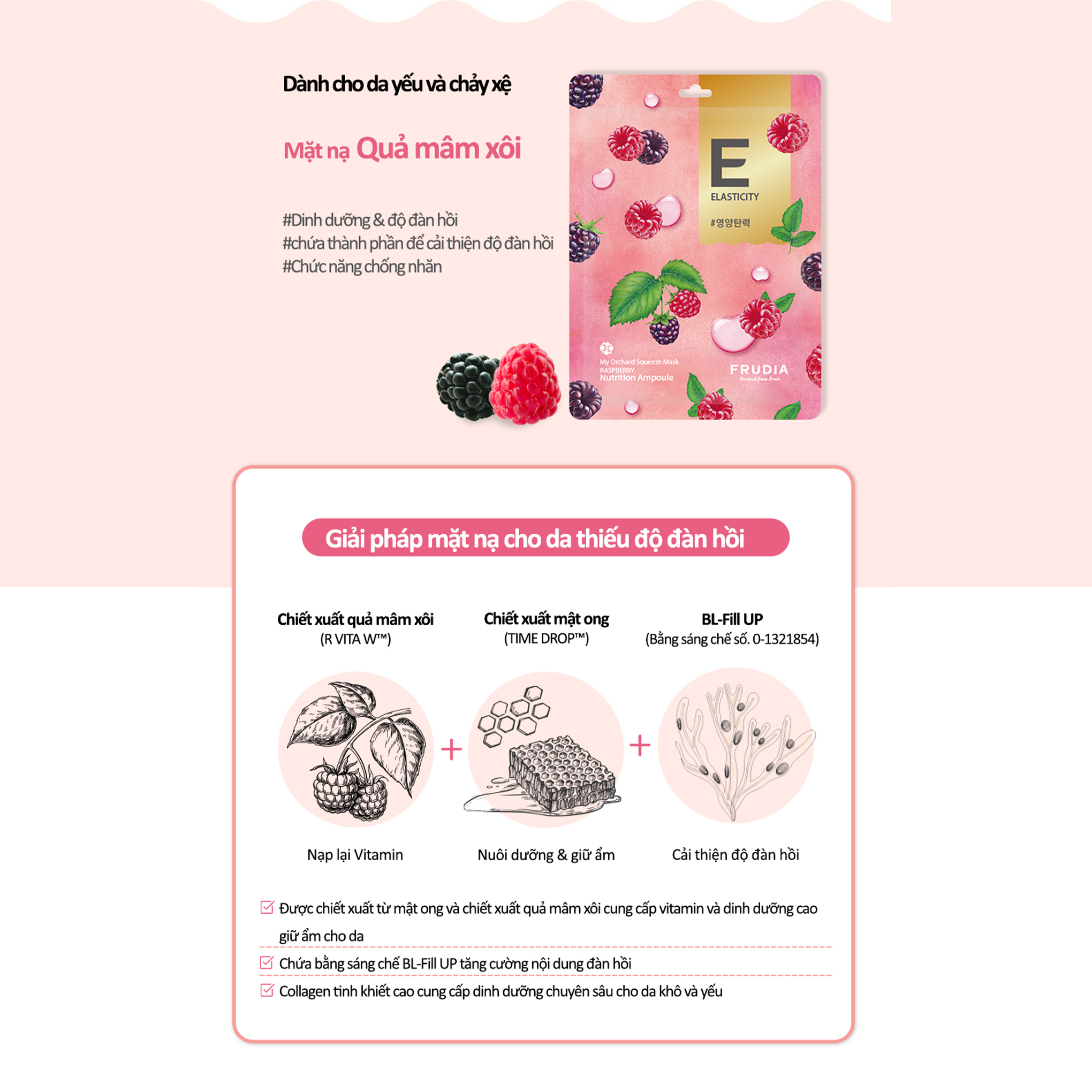 Mặt Nạ Frudia My Orchard Squeeze Mask Raspberry Chiết Xuất Từ Quả Mâm Xôi 20ml