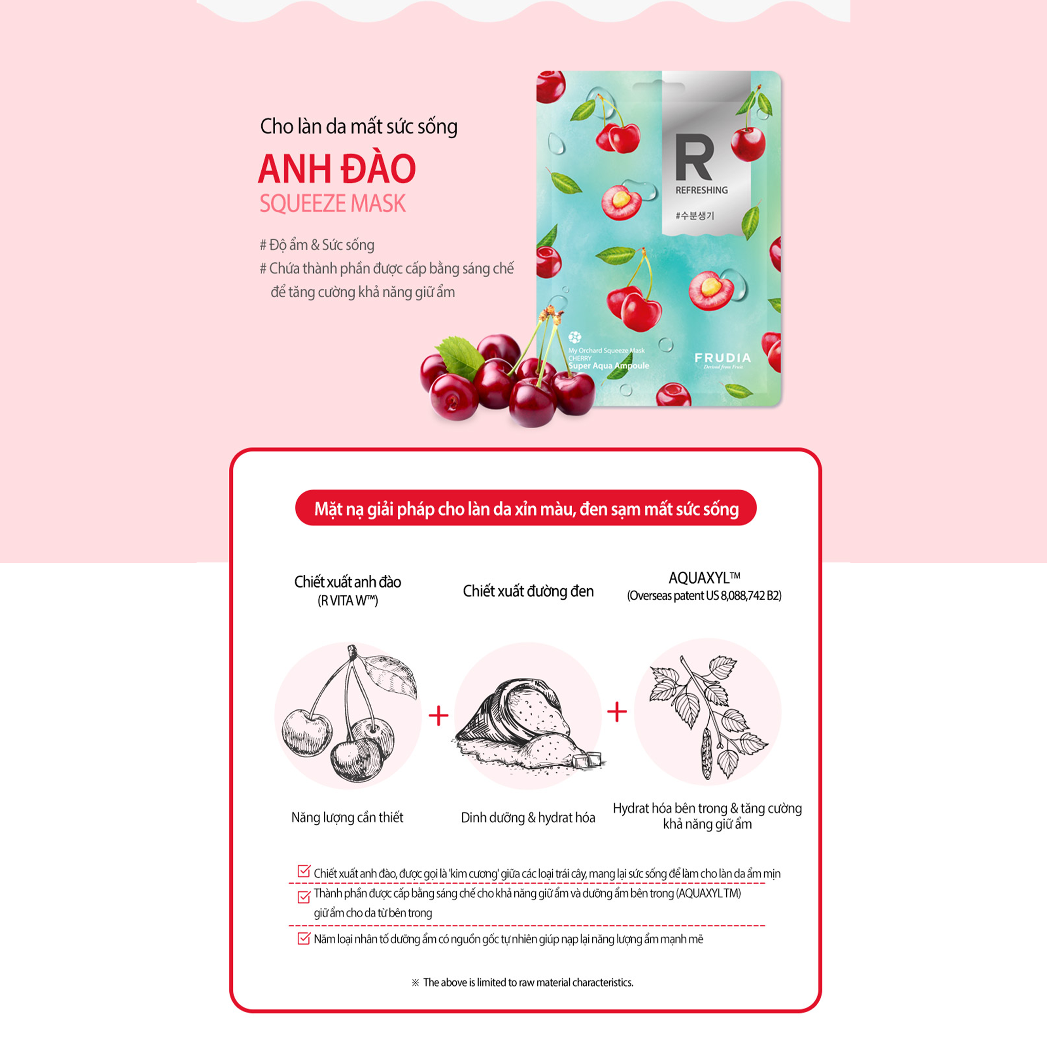Mặt Nạ Frudia My Orchard Cherry Refreshing Dưỡng Chất Cấp Nước Cho Da Chiết Xuất Từ Anh Đào 20ml