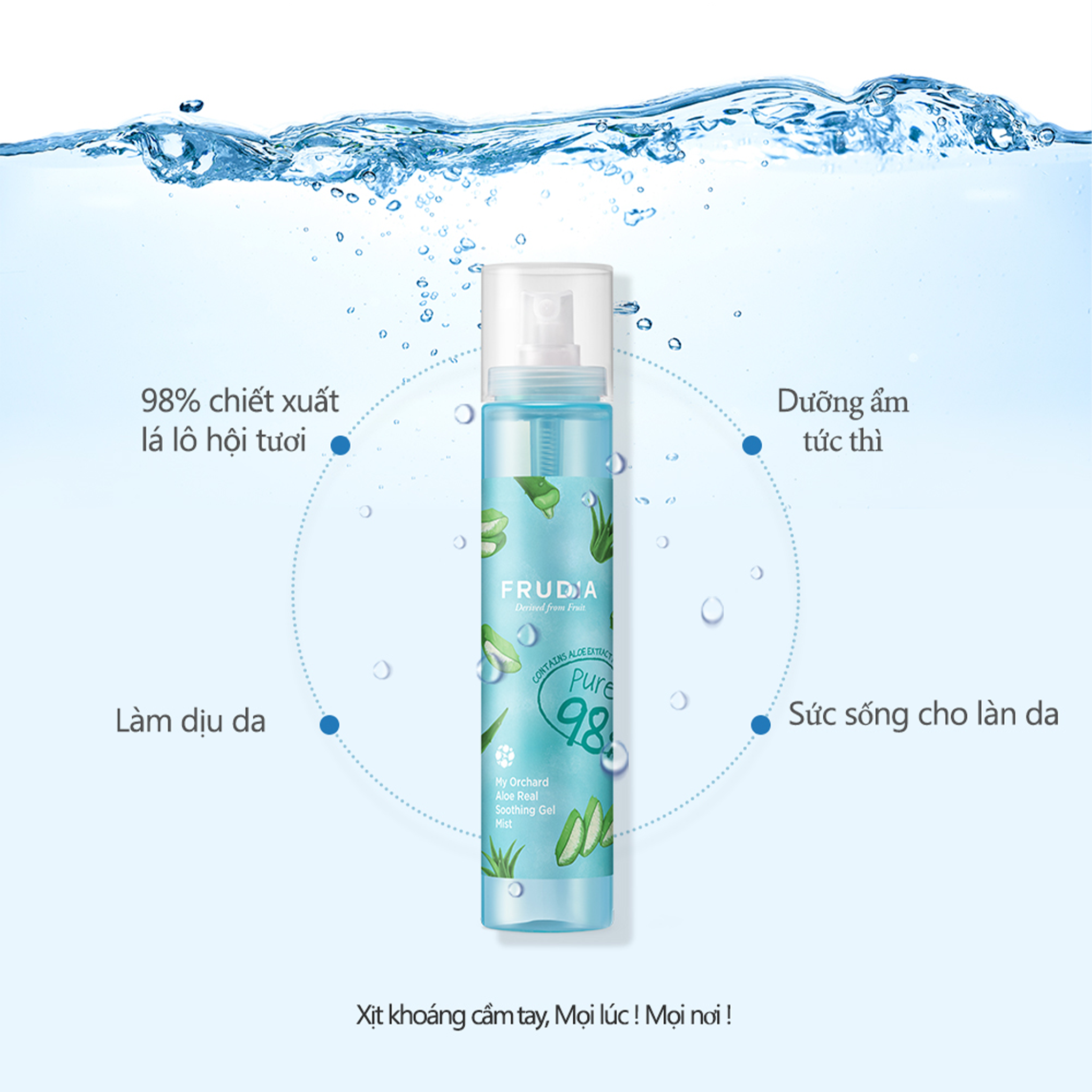 Nước Xịt Khoáng Frudia My Orchard Aloe Real Soothing Gel Mist Nha Đam Nguyên Chất 125ml
