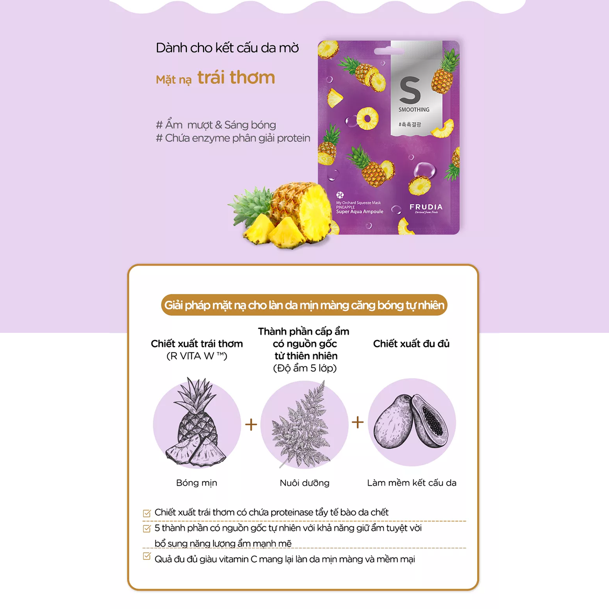 Mặt Nạ Frudia Dưỡng Da Cấp Nước Làm Sạch Da Chiết Xuất Từ Trái Thơm 20ml