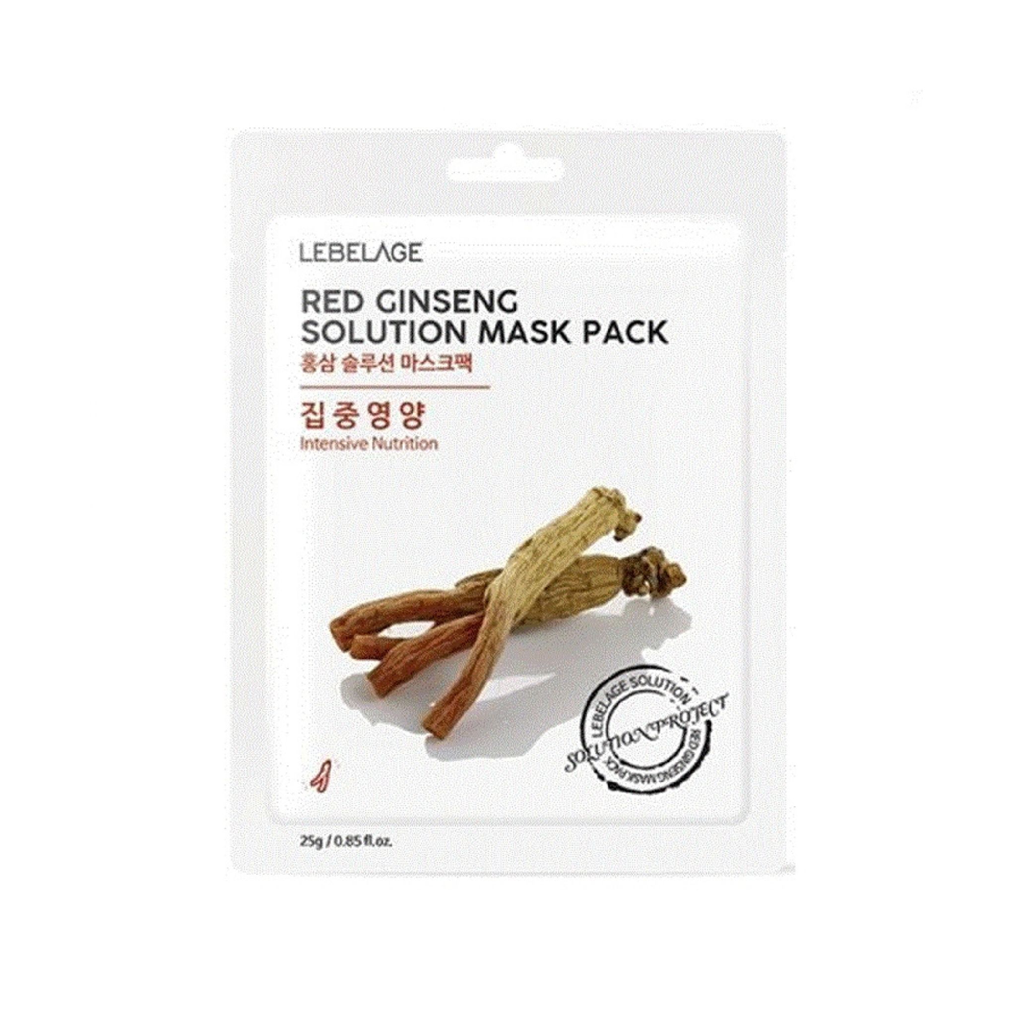 Mặt Nạ Lebelage Red Ginseng Solution Mask Pack Intensive Nutrition Chiết Xuất Nhân Sâm 25g