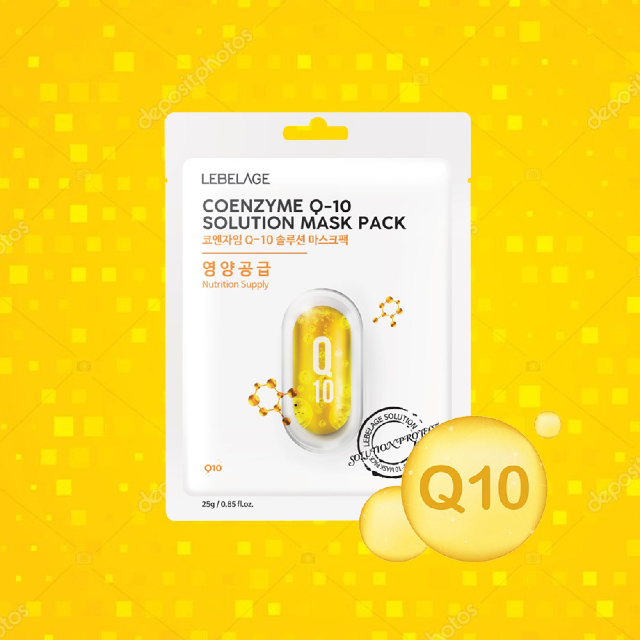 Mặt Nạ Bổ Sung Coenzyme Lebelage Coenzyme Q-10 Solution Mask 25g